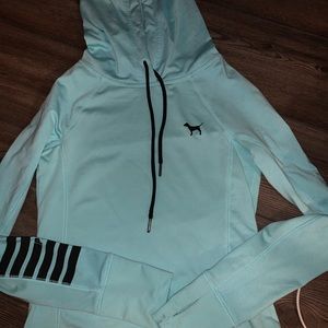PINK sea foam green active hoodie
